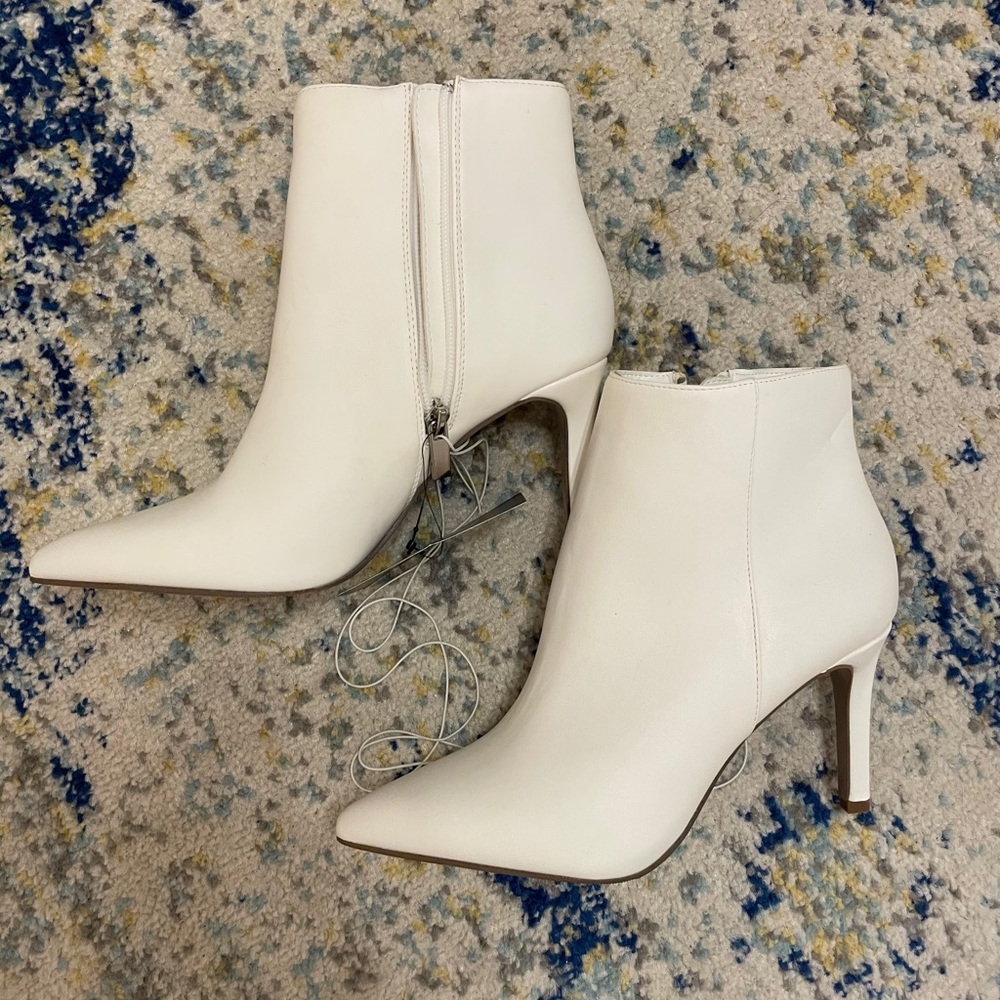 Forever 21 White Leather Booties